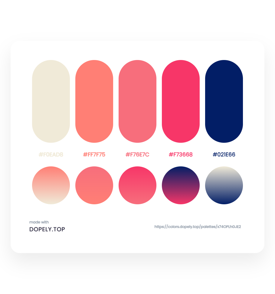 Elegant Color Palette With Their Gradient - ِDopely Inspiration