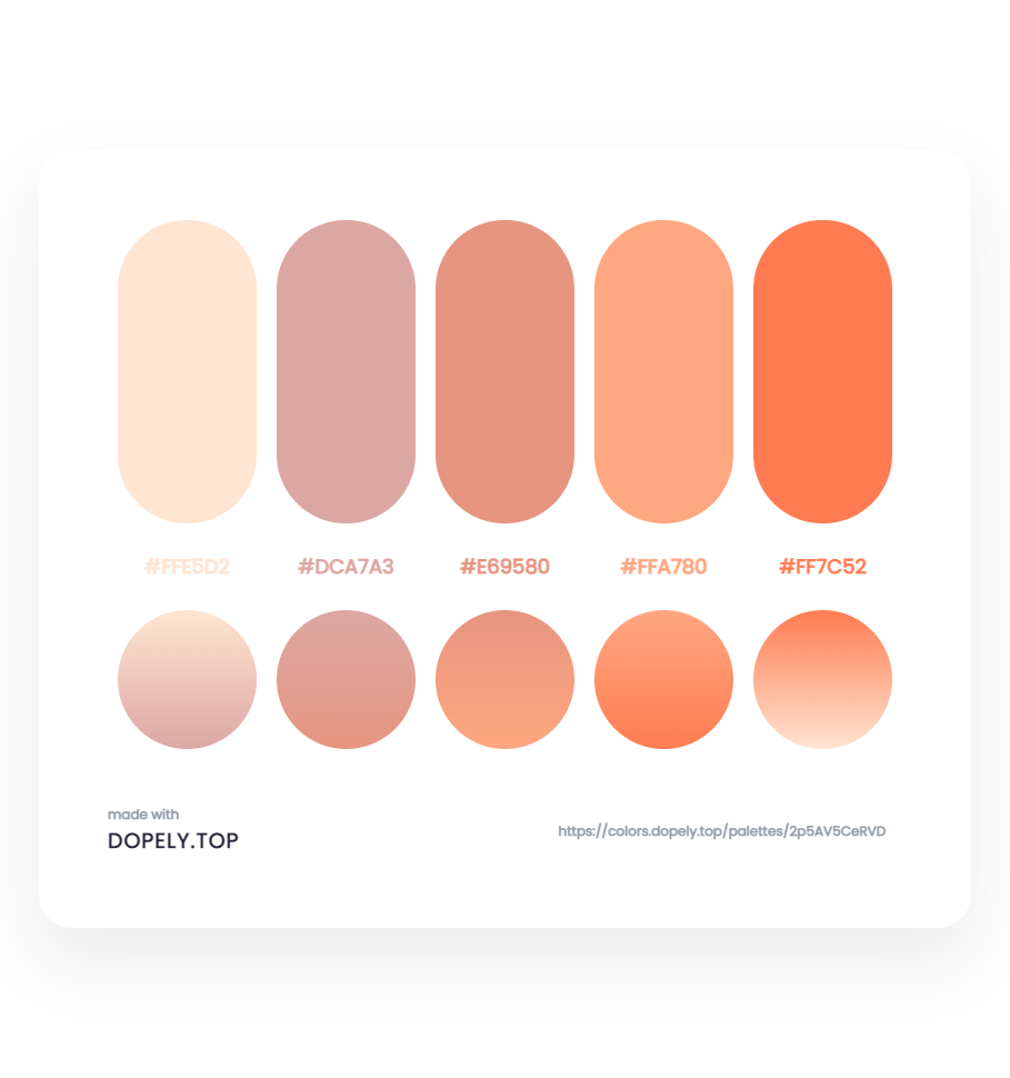 Elegant Color Palette With Their Gradient for app design - ِDopely Inspiration