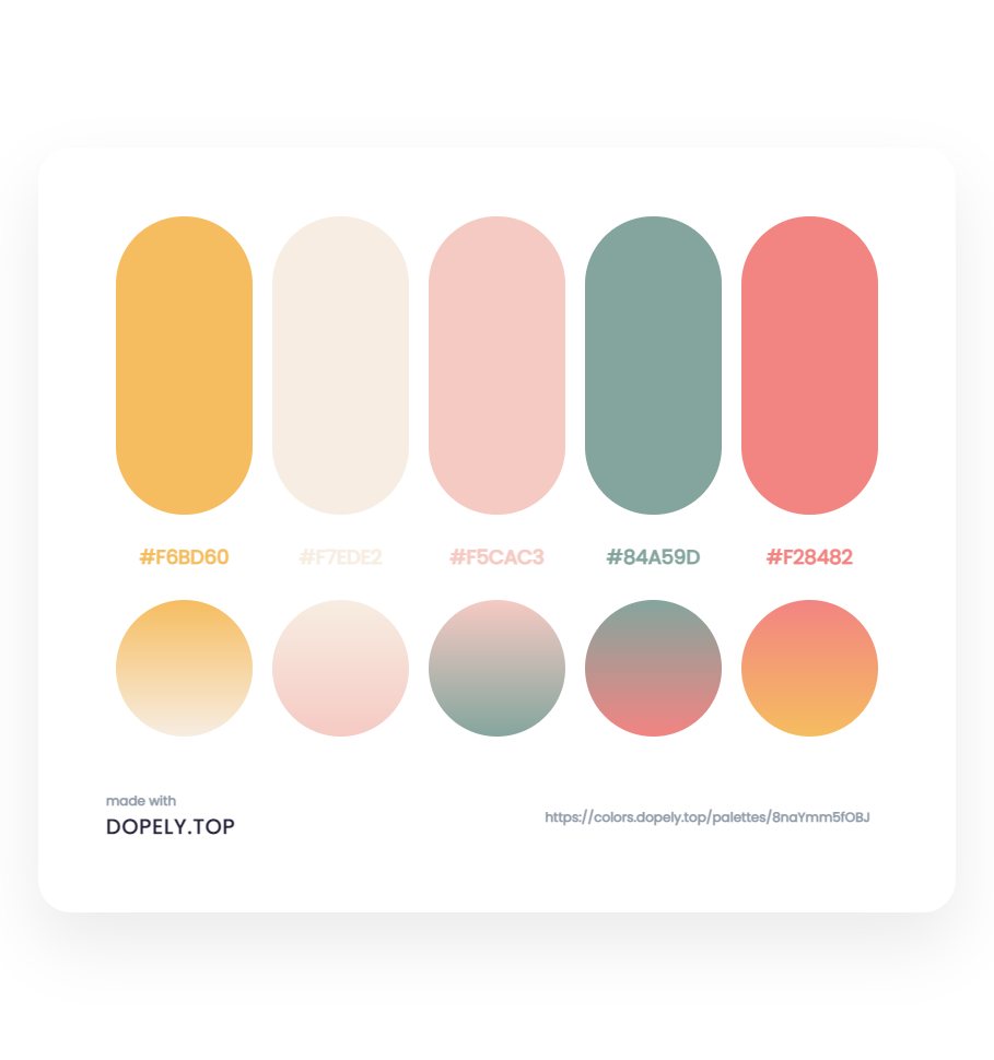 Elegant Color Palette With Their Gradient - ِDopely Inspiration
