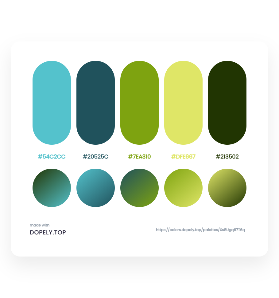Elegant Color Palette With Their Gradient for branding design - ِDopely Inspiration