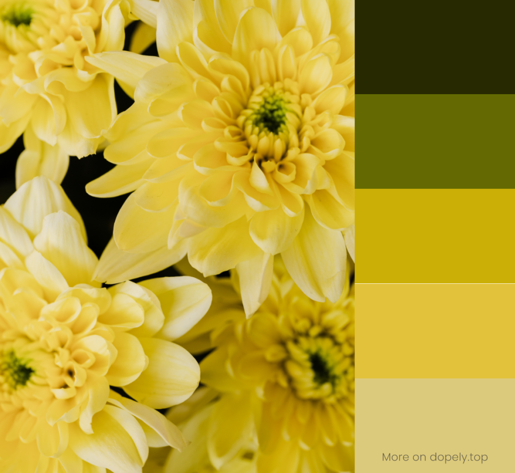 yellow flowers and color palette by dopely.top