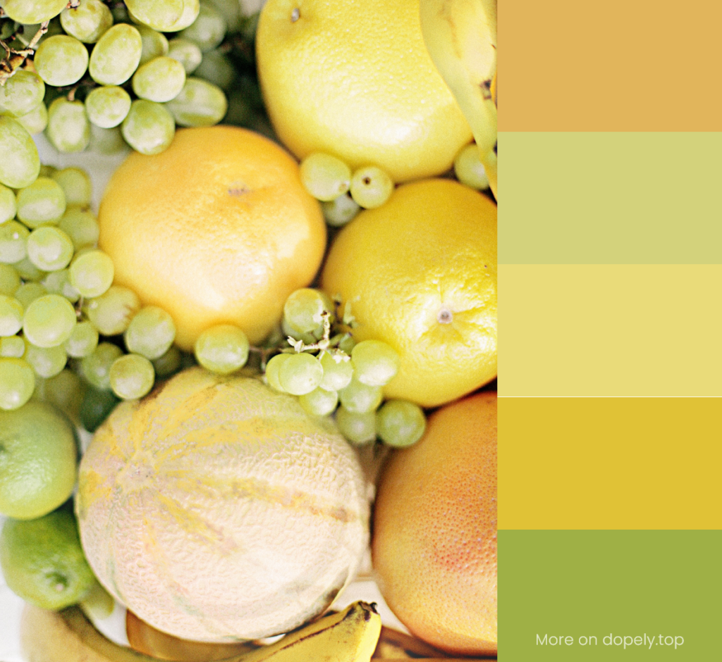 fruits in light colors and color palette by dopely.top