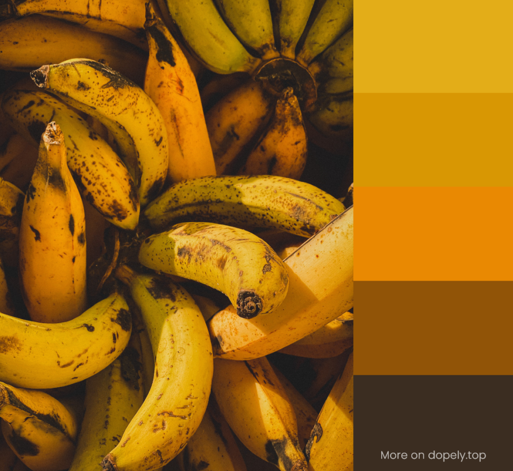 yellow bananas and color palette by dopely.top