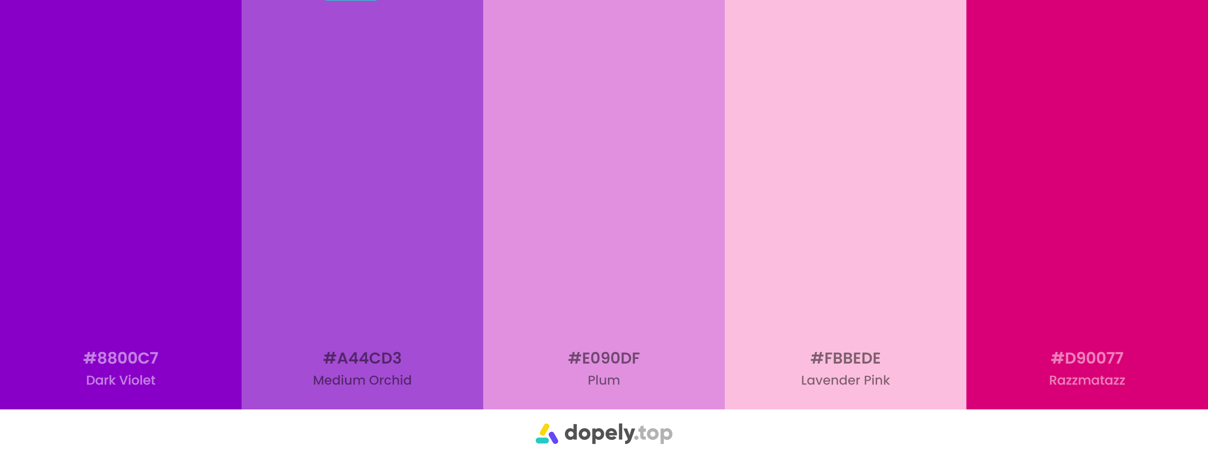 Purple Color Palette Inspirations with Names & hex Codes