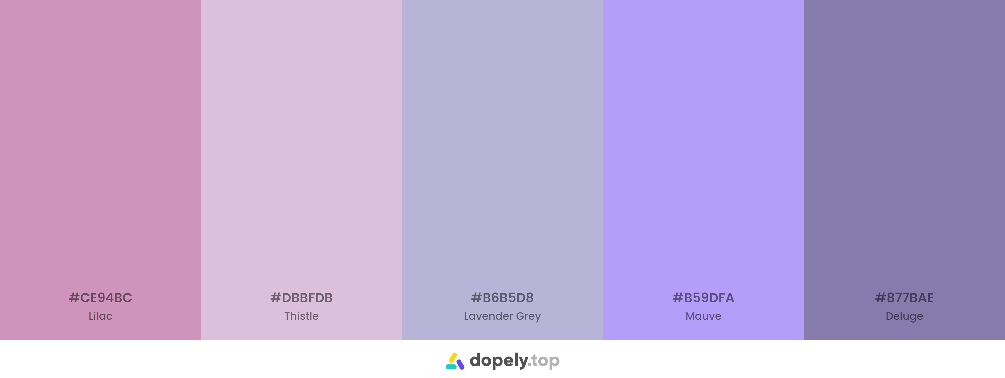 Pastel Purple Color Palette Inspirations with Names & hex Codes