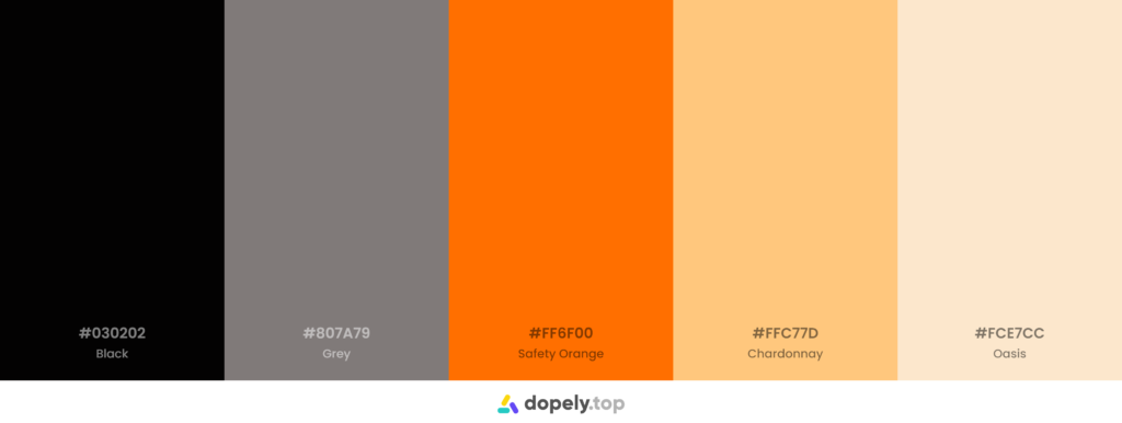 15 Orange Color Palette Inspirations with Names & hex Codes! | Inside