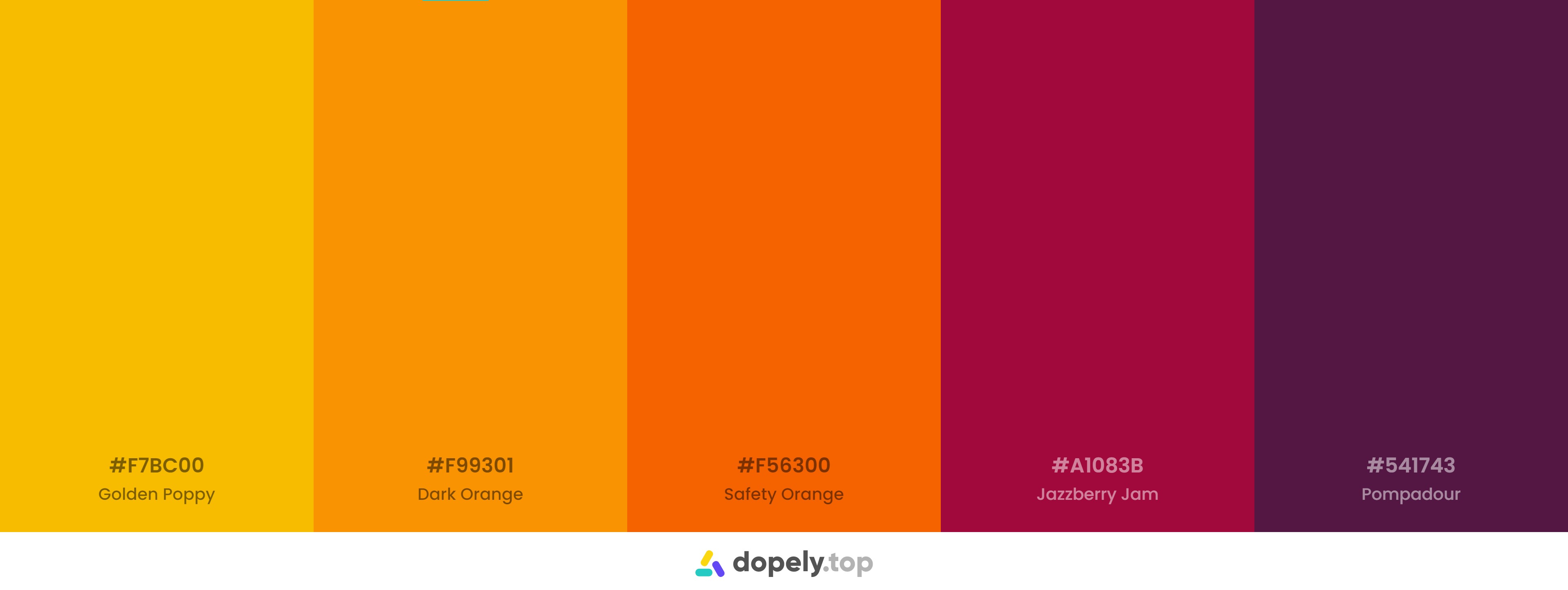 Orange Color Palette Inspirations with Names & hex Codes