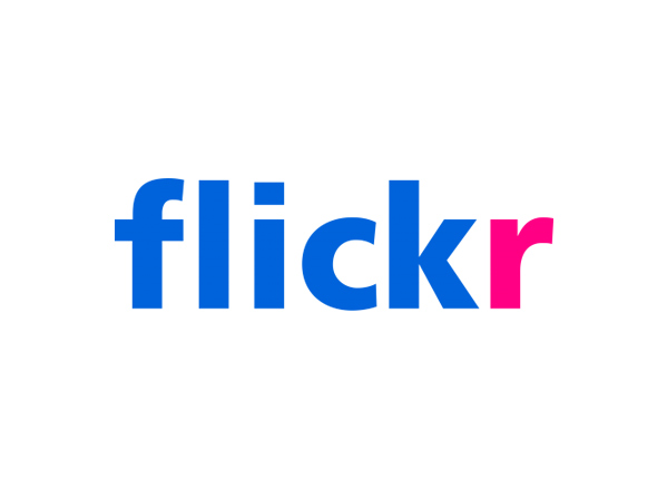 Blue and hot pink in flicker logo