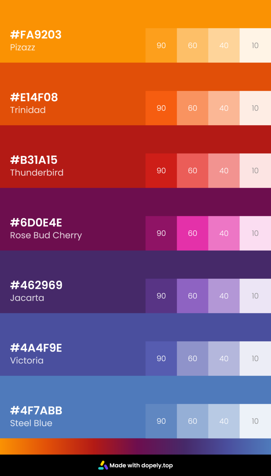 10 Color Palette Inspiration With Tint Colors And Hex Code Inside Colors