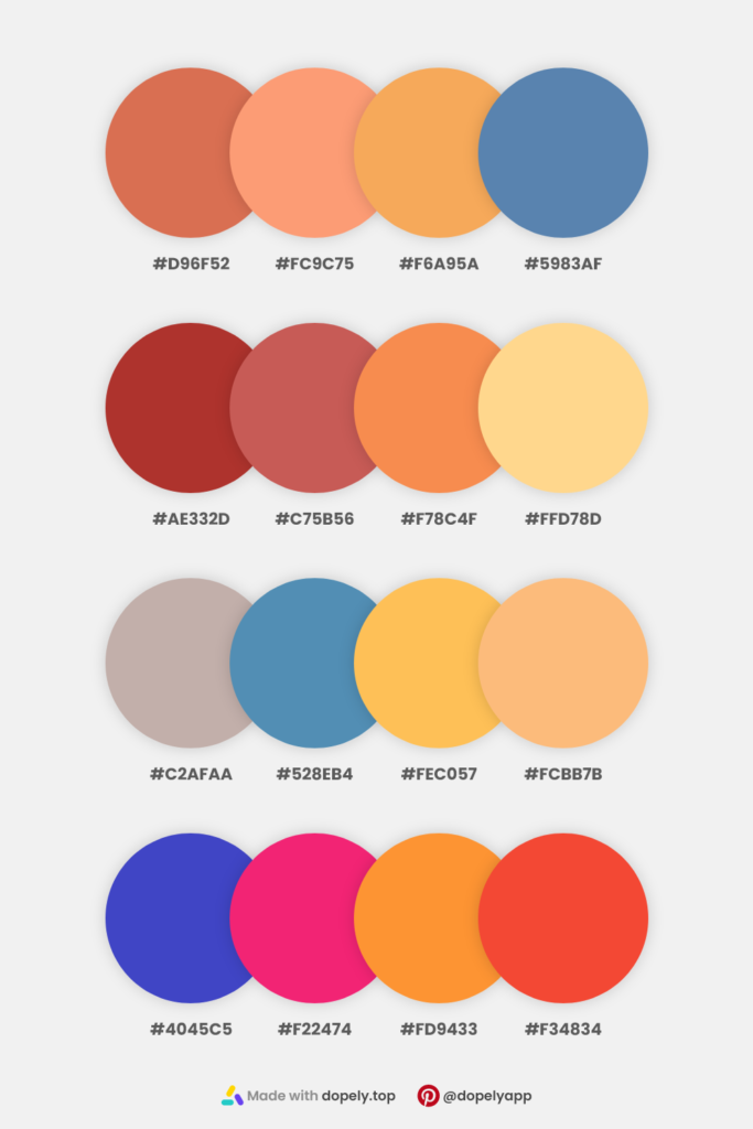 color palette inspiration with hex codes