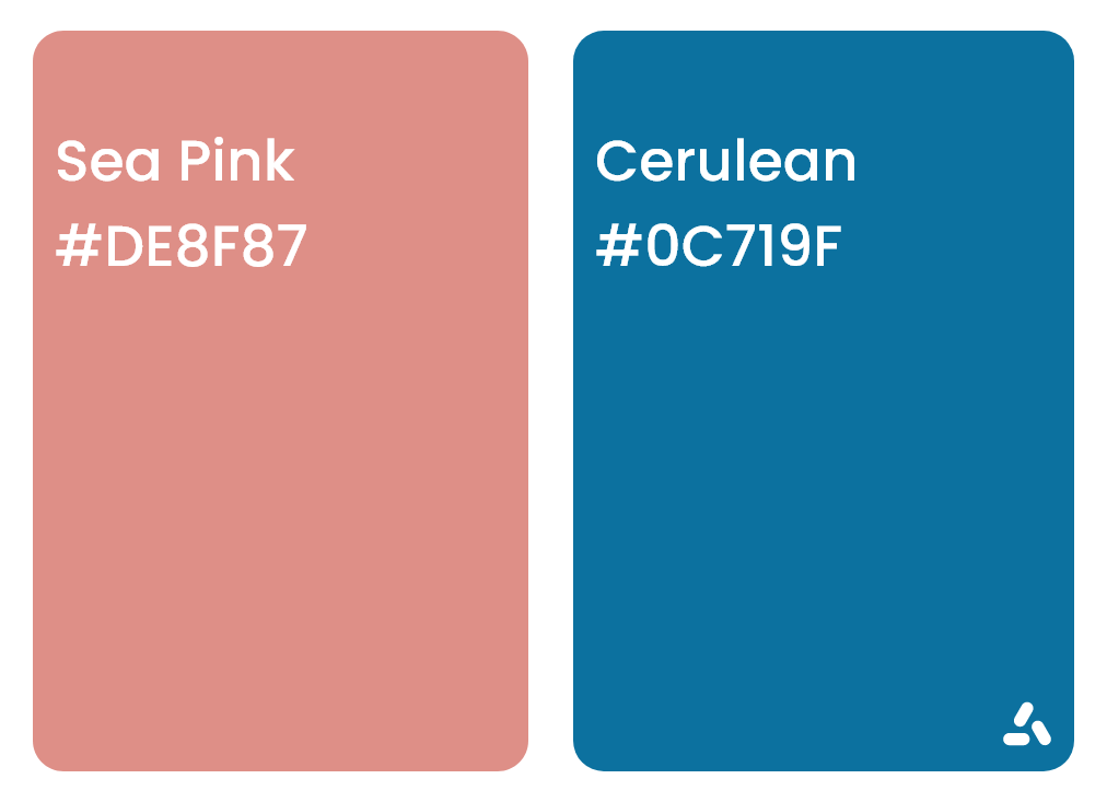 Sea pink and cerulean color combination