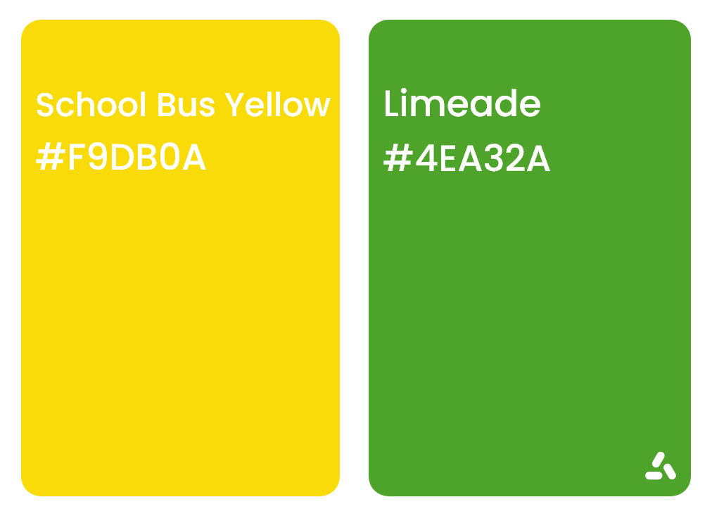 School bus yellow and limeade color combination 