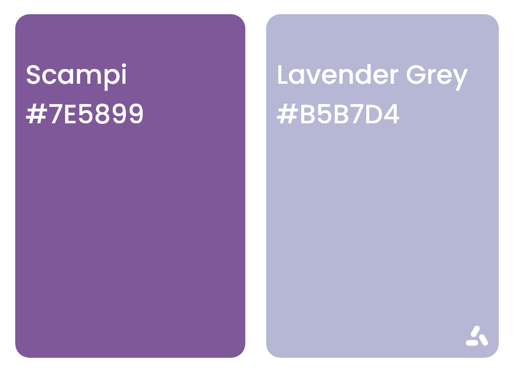 Scampi purple and Lavender Grey color pair idea