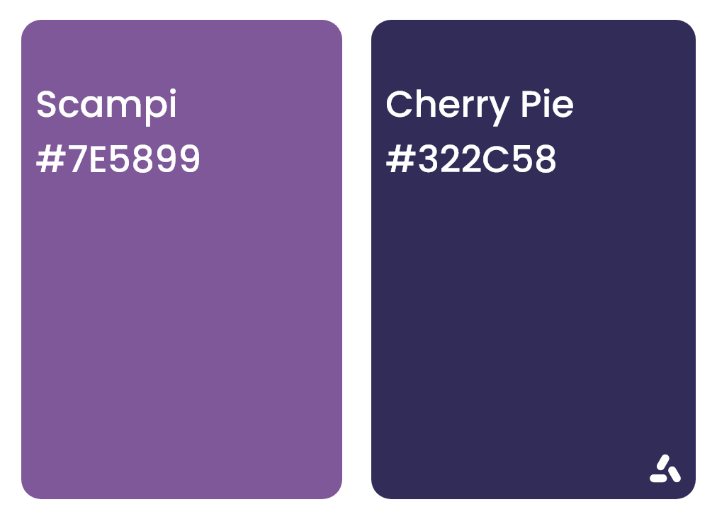 Scampi purple and cherry pie blue color pair idea