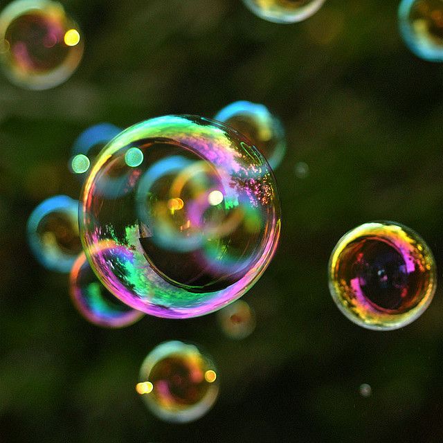 colorful soap bubbles 