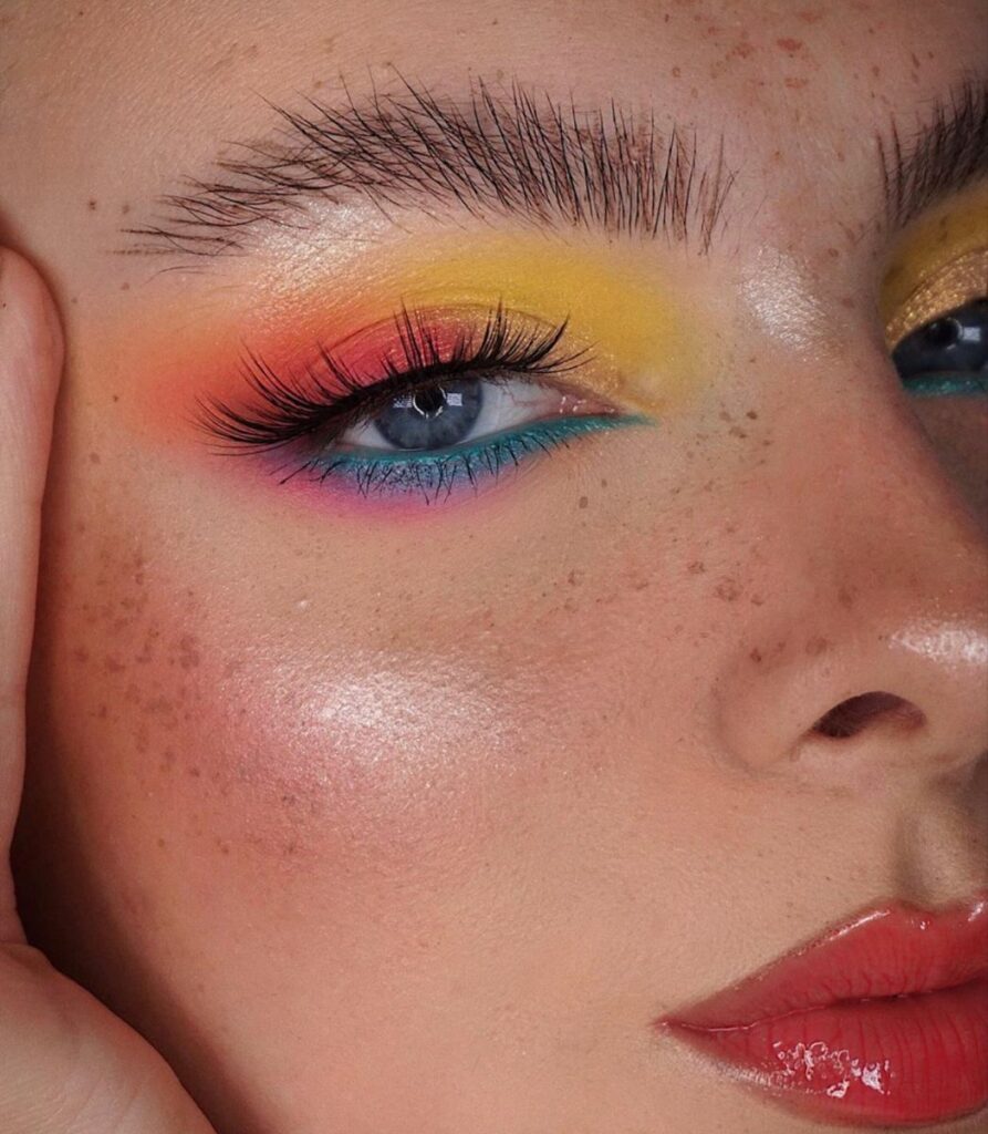 girl with colorful makeup 
