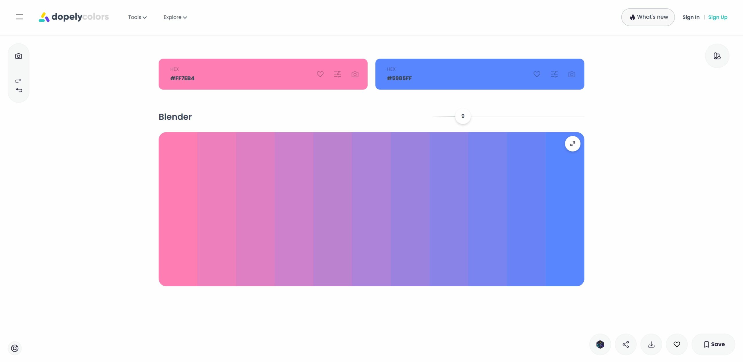 Online Color Blender & Transition Tool | Colors