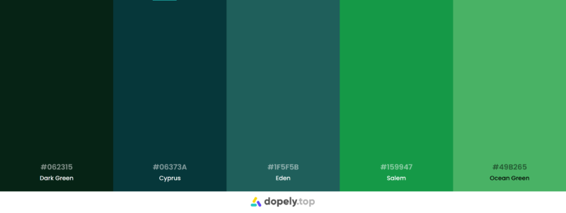 15 Green Color Palette Inspirations with Names & hex Codes! | Inside Colors