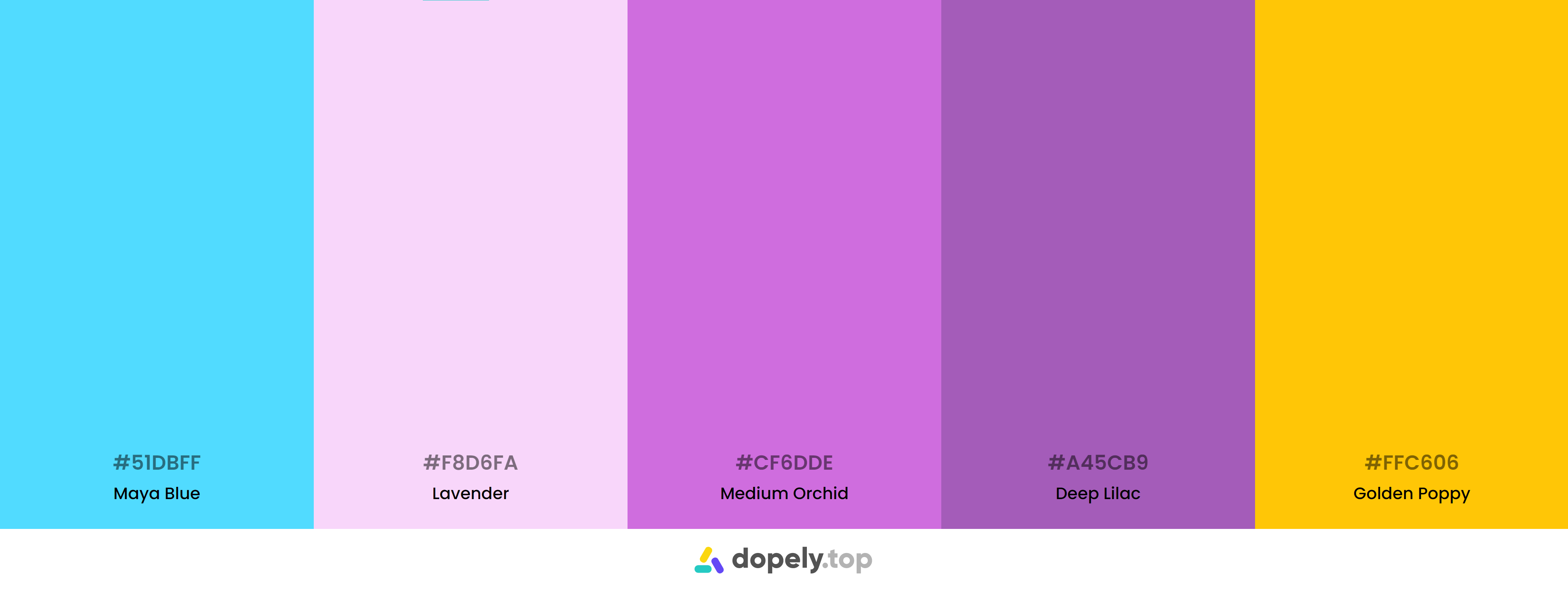 Purple Color Palette Inspirations with Names & hex Codes