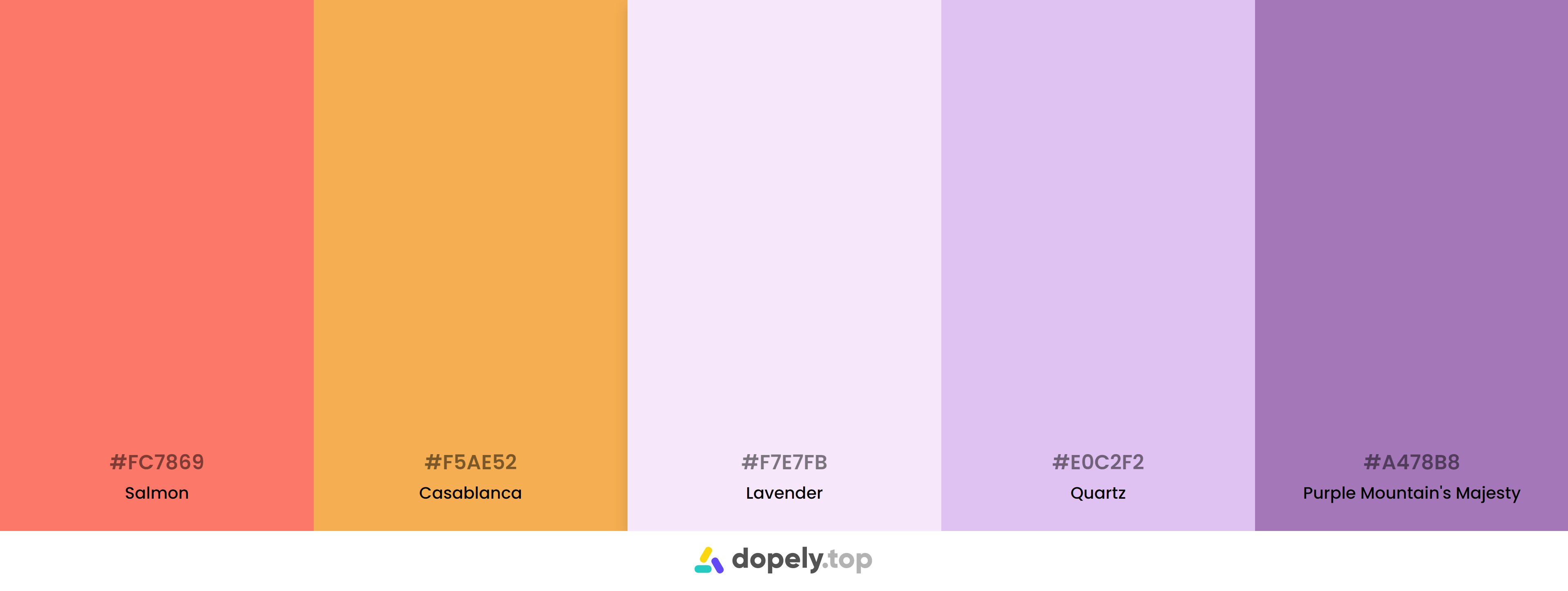 Purple Color Palette Inspirations with Names & hex Codes