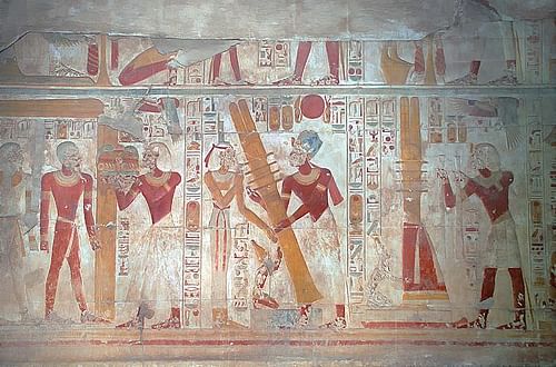 Egyptian colors, red. red color in ancient Egyptian painting.