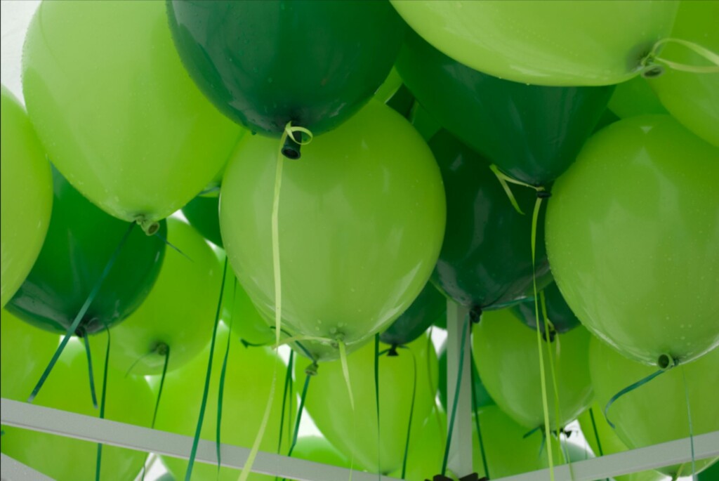 green balloons