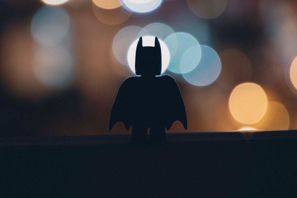 an image of the batman logo in the dark.