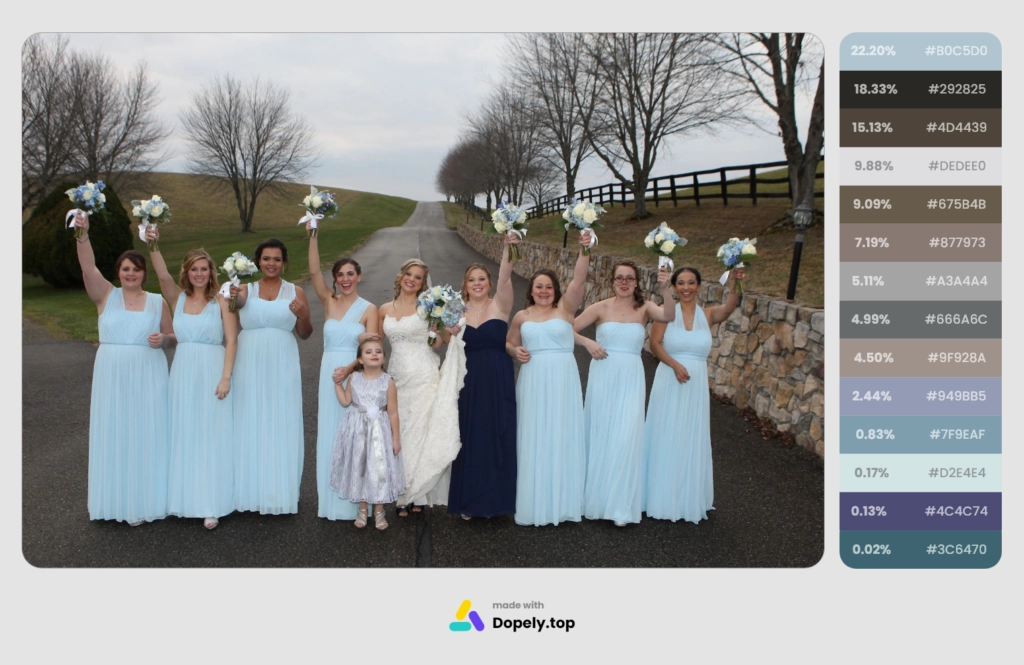 inspirational color palette of wedding colors for winter 1