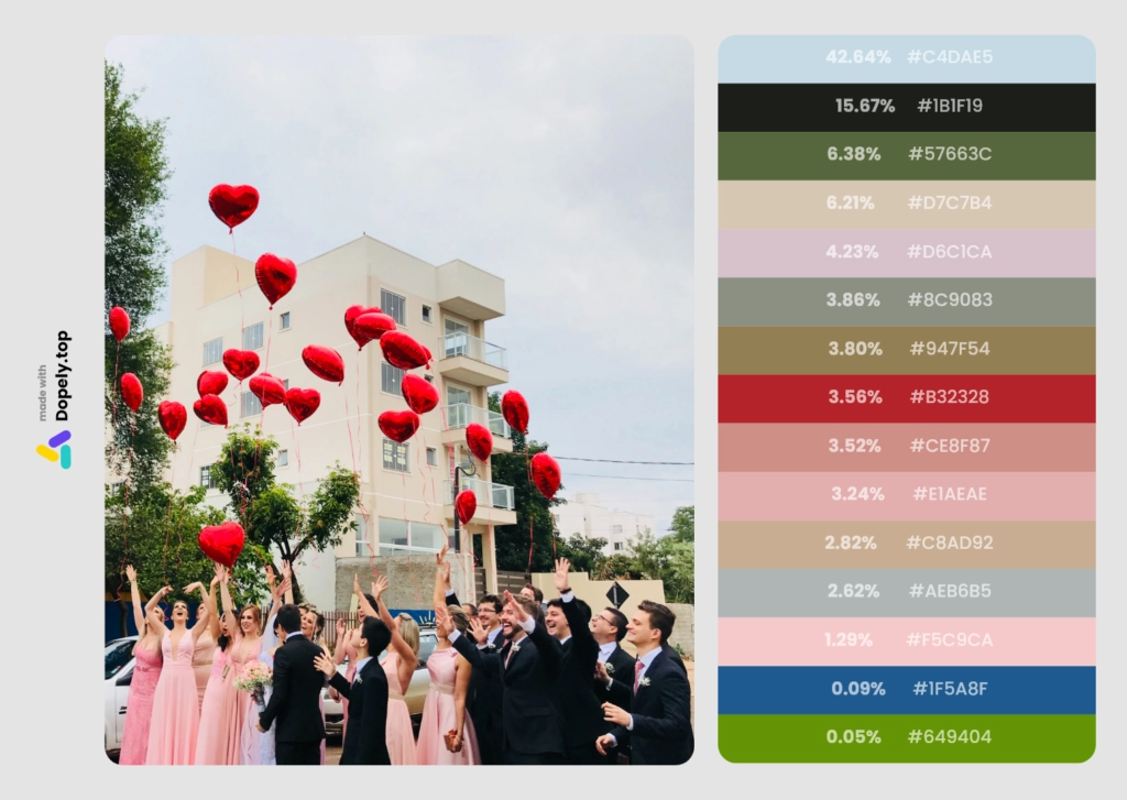 inspirational color palette of wedding colors for summer 2