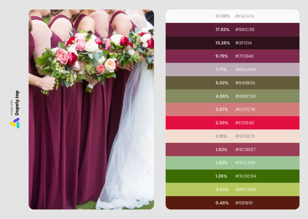 inspirational color palette of wedding colors for winter 4