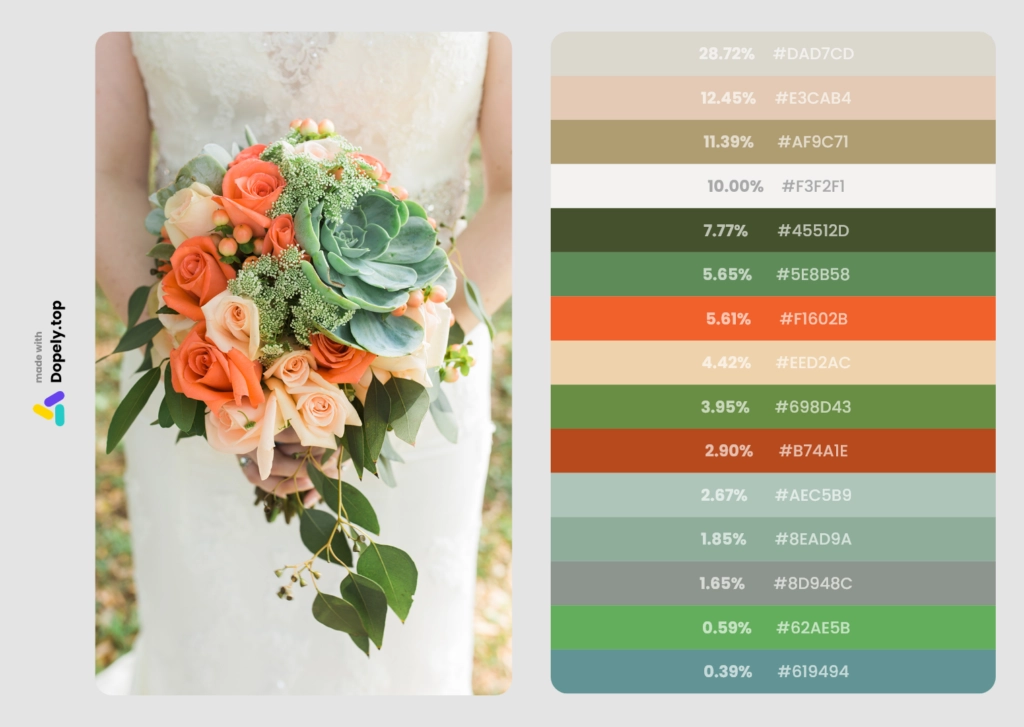 inspirational color palette of wedding colors for fall 3