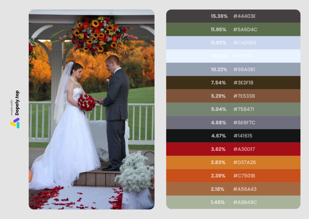 inspirational color palette of wedding colors for fall 5