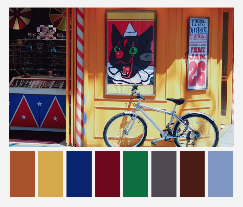 color palette inspiration of circus and clown with dopely color palette generator 6