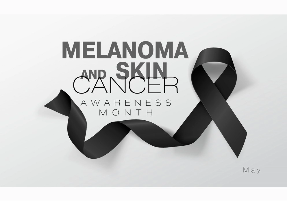 Melanoma Cancer Awareness month with black ribbon