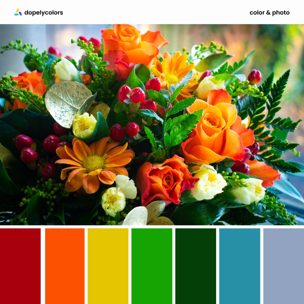 color palette inspiration of flower colors by dopely color palette generator 10