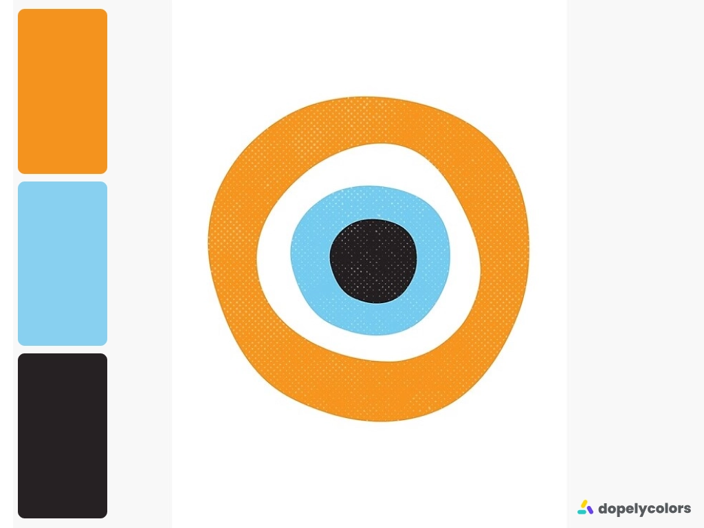 Picture of orange evil eye with its color palette