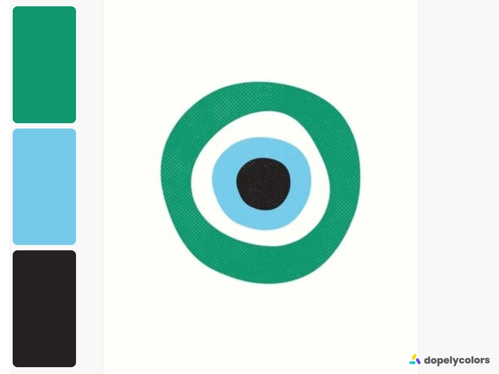 Picture of dark green evil eye with its color palette