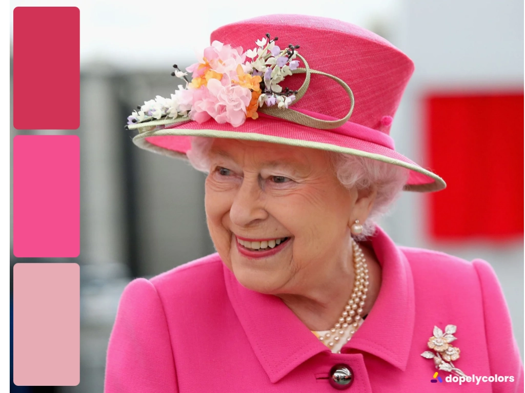 Queen Elizabeth in pink outfit