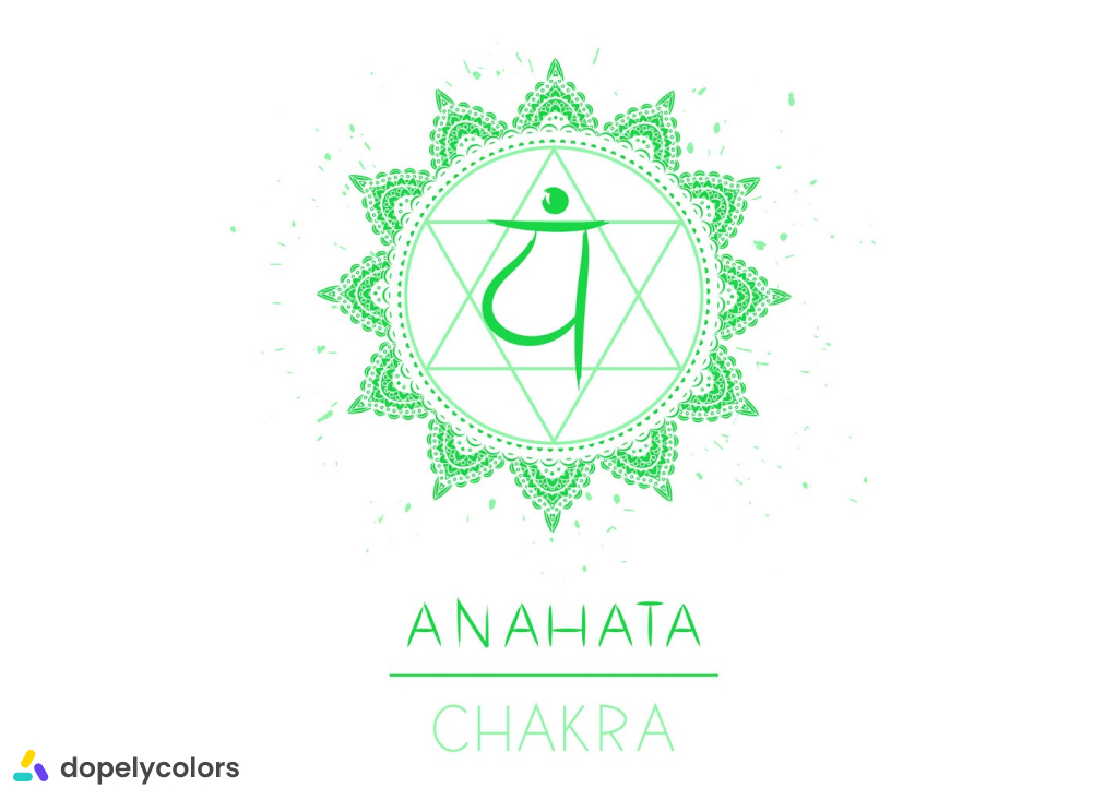 A graphic image of green symbol of Heart chakra 