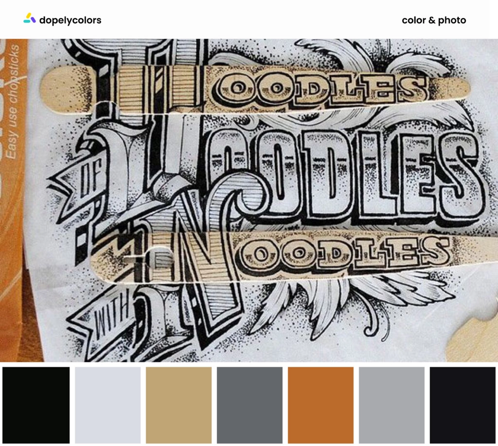 A graphic design of design influencer, Rob Draper, and its color palette