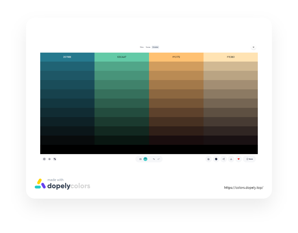 Choosing the desired color shade for your color palette