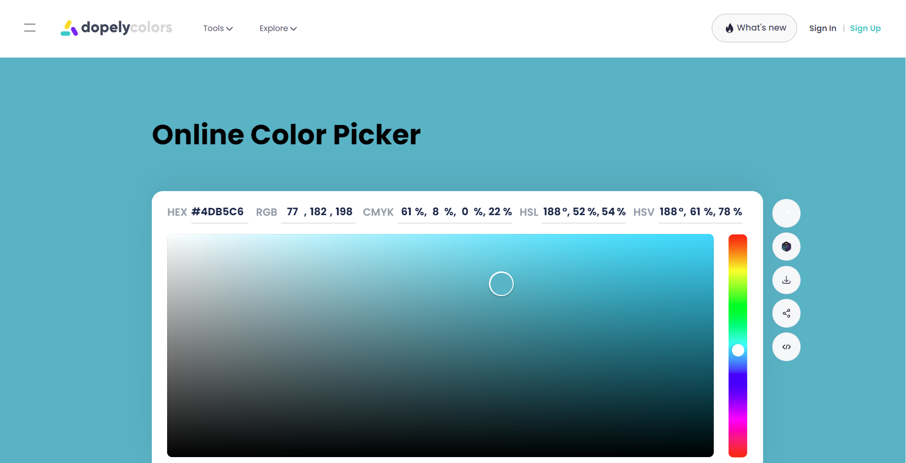  Dopely's online color picker tool helps you to pick the desired color from color wheel