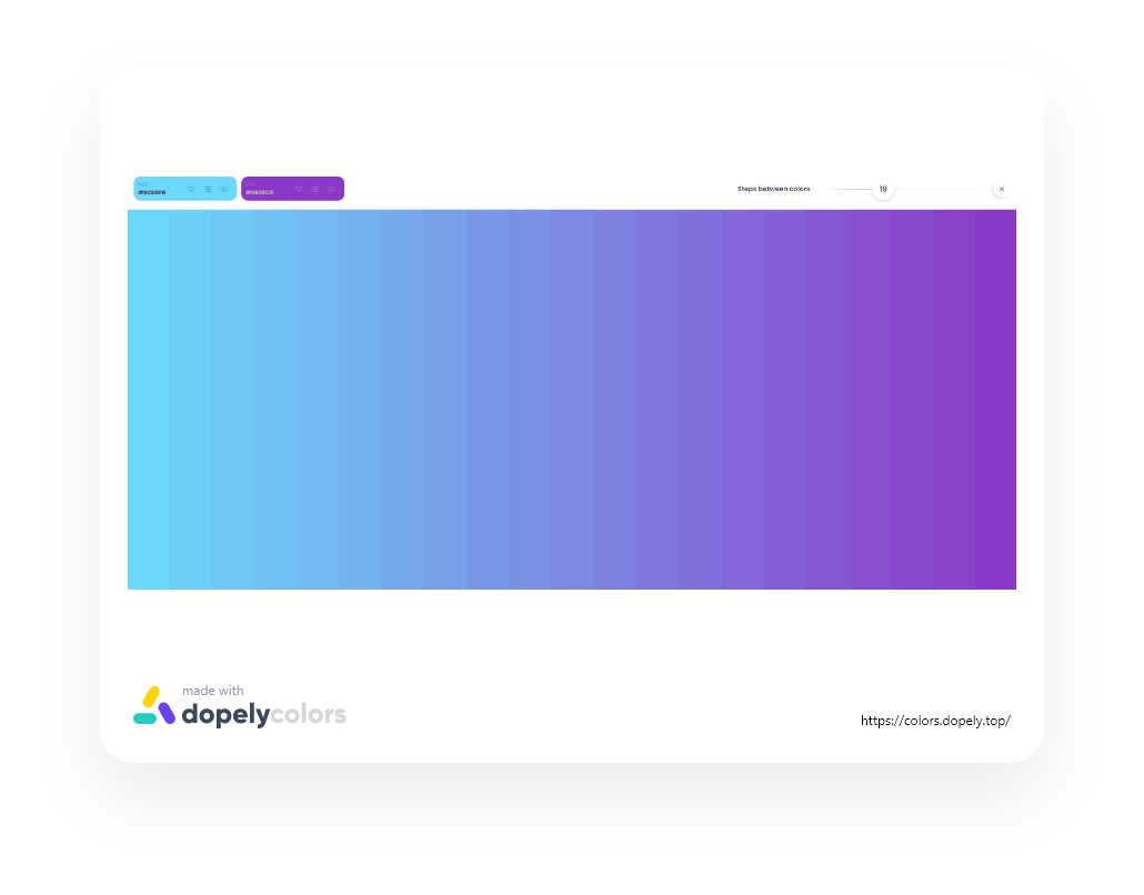 Full view of Dopely color blender free online web tool